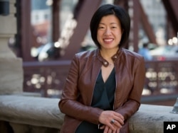 U.S. military veteran Kimberly Jung, 29, poses for a photo in Chicago, May 19, 2016.