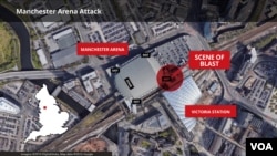 Map of Manchester Arena Bombing