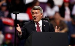 FILE - Sen. Cory Gardner, R-Colo., Feb. 20, 2020