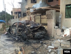 Omar, a 31-year-old electrical engineer, says militants burned his and other people’s cars to protect themselves from coalition airstrikes in Mosul, Iraq, March 2, 2017. (H. Murdock/VOA)