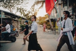 Ko Tayzar San during anti-coup protests in Mandalay, Myanmar, 2021. (Courtesy photo)