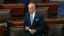 FILE - Sen. Tom Carper, D-Del., speaks at the U.S. Capitol in Washington, March 25, 2020.