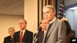 David Beckmann announcing a fast to protest proposed cuts in programs aimed at alleviating hunger and poverty in the US and abroad.