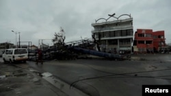 A general view shows destruction after Cyclone Idai in Beira, Mozambique, March 16-17, 2019 in this image taken from a social media video on March 19, 2019. (Care International/Josh Estey)