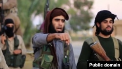 FILE - Screen grab of purported Islamic State video threatening terror attack on Washington, D.C. Video authenticity has not yet been independently confirmed, Nov. 16, 2015.