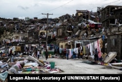 Clean up from Hurricane Matthew continues in Jeremie, Haiti, Oct. 6, 2016.