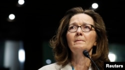 FILE - CIA Director Gina Haspel testifies at her Senate Intelligence Committee confirmation hearing on Capitol Hill in Washington, May 9, 2018. 
