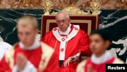Pope Francis celebrates a mass for cardinals and bishops who died in the past year, in St. Peter's Basilica at the Vatican, Nov. 4, 2013. 