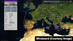 Ukraine to Scotland route, via North Africa