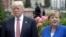 FILE - U.S. President Donald Trump and German Chancellor Angela Merkel are pictured at the G-7 meeting in Taormina, Italy, May 26, 2017. 