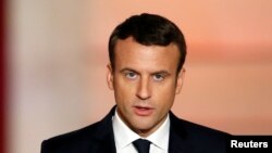 Le nouveau président français Emmanuel Macron à Paris, 14 ami 2017.