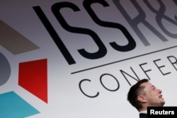 Elon Musk, founder, CEO and lead designer at SpaceX and co-founder of Tesla, speaks at the International Space Station Research and Development Conference in Washington, July 19, 2017.