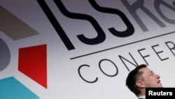 Elon Musk, founder, CEO and lead designer at SpaceX and co-founder of Tesla, speaks at the International Space Station Research and Development Conference in Washington, July 19, 2017.
