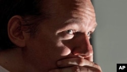 Founder of the Wikileaks website Julian Assange speaks to the media on during a press conference at the Park Plaza hotel in central London, 23 Oct 2010