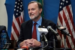 FILE - Assistant Secretary of State for African Affairs Tibor Nagy speaks during a press conference at the U.S. Embassy in Addis Ababa, Nov. 30, 2018.