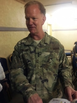 FILE - Maj. Gen. Marcus Hicks, U.S. military's special operations commander in Africa, is interviewed by the Associated Press in Niamey, Niger, April 11, 2018.
