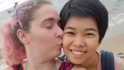 Praphatsorn Dowd (right), a 31-year-old Thai lesbian with her American wife Jessalyn (left)