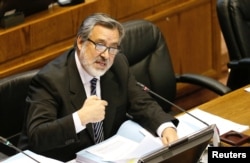Senator Alejandro Guillier is seen inside the Chilean congress in Valparaiso, Chile, Jan. 10, 2017.