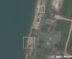 រូបភាព​ពី​ផ្កាយ​រណបកាល​ពី​ថ្ងៃ​ទី​៣ ខែ​តុលា ឆ្នាំ​២០២១ បង្ហាញ​ ពីការសាងសង់​អគារ​ថ្មីៗបន្ថែម​ទៀត និង​ផ្លូវ​មួយ​ខ្សែនៅ​ក្នុង​តំបន់​មូលដ្ឋាន​កង​ទ័ព​ជើង​ទឹករាម​ក្នុង​ខេត្តព្រះសីហនុ ​ប្រទេស​កម្ពុជា។ (រូបថត​ដកស្រង់​ពី​គេហទំព័រ CSIS)