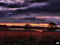 The Amana Colonies are still very much a rural proposition. This is sunset outside the village of High Amana.