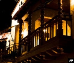 A closer look at one of the balconies that lend a Mediterranean ambience to the ballroom.