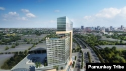 Conceptual rendering of the casino and resort in Richmond, Va., being proposed by the Pamunkey Tribe.