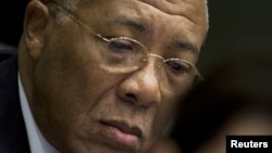 Former Liberian President Charles Taylor appears in court at the Special Court for Sierra Leone in Leidschendam, western Netherlands, January 22, 2013. 