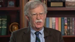 FILE - Former White House National Security Adviser John Bolton talks to VOA, June 24, 2020.