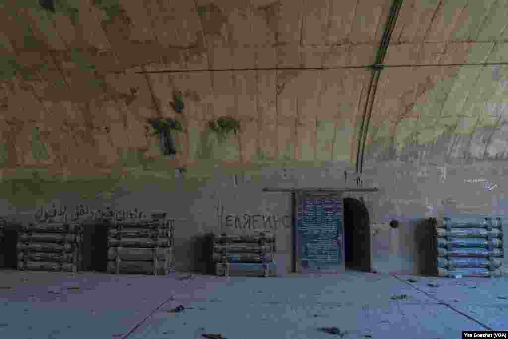 Many missiles are still intact at the Mazzeh air base after it has been attacked multiple times in the last week by Israeli forces, in Damascus, on Dec. 19, 2024 (Yan Boechat/VOA)