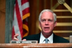 FILE - Sen. Ron Johnson, R-Wis., speaks on Capitol Hill in Washington, Aug. 6, 2020.