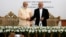 India's Prime Minister Narendra Modi (left) and Afghanistan's president Ashraf Ghani shake hands during the inauguration of the Salma Dam in Herat province, Afghanistan, June 4, 2016.