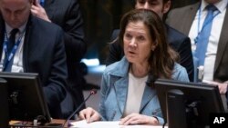 Quyền Đại sứ Hoa Kỳ Dorothy Shea phát biểu trước cuộc bỏ phiếu tại Đại hội đồng LHQ ngày 24/2/2025: “Những gì chúng ta cần là một nghị quyết, đánh dấu cam kết từ tất cả các quốc gia thành viên Liên hiệp quốc nhằm chấm dứt chiến tranh (Nga-Ukraine) một cách bền vững”.