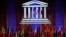 In this Nov.4, 2017 file photo, the logo of the United Nations Educational, Scientific and Cultural Organisation (UNESCO) is seen during the 39th session of the General Conference at the UNESCO headquarters in Paris. (AP/Christophe Ena)