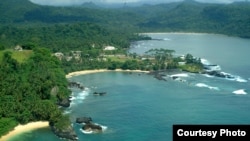 FILE - Top view of south part of São Tome and Principe.
