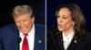 Calon presiden dari Partai Republik, mantan Presiden Donald Trump (kiri) dan calon presiden dari Partai Demokrat, Wakil Presiden Kamala Harris dalam debat presiden ABC News di National Constitution Center, Philadelphia, 10 September 2024. (Alex Brandon/AP)