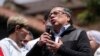 El presidente de Colombia, Gustavo Petro, habla con sus partidarios durante un mitin, en Bogotá, Colombia, el miércoles 7 de junio de 2023.