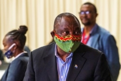 Presiden Afrika Selatan, Cyril Ramaphosa, di Johannesburg, Afrika Selatan, 24 April 2020. (Foto: dok).