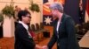 Australia's Foreign Minister Penny Wong, right, greets Indonesia's Foreign Minister Retno Marsudi during the Australia-ASEAN summit in Melbourne on March 4, 2024. 