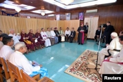 Pope Francis meets the Religious Leaders of Myanmar in the Archbishop's House in Yangon, Nov. 28, 2017.