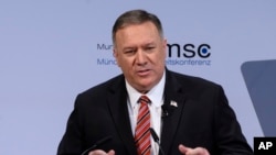  Mike Pompeo, defendió el papel global de Estados Unidos a pesar de las dudas en Europa, y prometió que los valores occidentales prevalecerían sobre el deseo de China de "imperio".