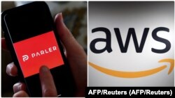 U tužbi podnetoj Okružnom sudu u gradu Sijetlu kompanija Parler je naveo da joj je Amazon naneo žestok udarac prekidom usluga veb hostinga – nakon što su Epl (Apple) i Gugl (Google) prekinuli distribuciju njihove aplikacije. (Foto: AFP/Reuters)