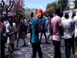 Protesters participate in special voodoo ceremony, during an anti-corruption protest in Gonaïves, Haiti, June 14, 2019.