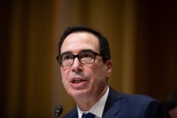 Treasury Secretary Steve Mnuchin testifies before the Senate Finance Committee on Capitol Hill, Feb. 12, 2020, in Washington.