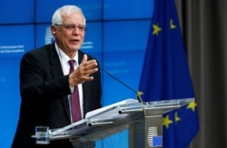 Josep Borrell, European Union foreign policy chief, holds a news conference in Brussels, Jan. 10, 2020.