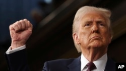 Претседателот на САД Доналд Трамп се обраќа на заедничката седница на Конгресот во Капитол во Вашингтон, 4 март 2025 година