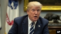 President Donald Trump speaks during a prison reform roundtable in the Roosevelt Room of the Washington, Jan. 11, 2018. 