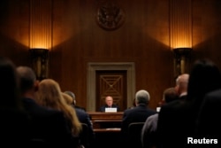 Senate Judiciary Ranking Member Patrick Leahy (D-VT) holds a public meeting in support of the Supreme Court nomination of Merrick Garland, the Chief Judge of the U.S. Court of Appeals for the D.C. Circuit in Capitol Hill in Washington, May 18, 2016.