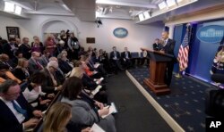President Barack Obama speaks during a news conference, Dec. 16, 2016, in the briefing room of the White House in Washington.