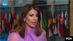Phát ngôn viên Bộ Ngoại giao Mỹ Morgan Ortagus trong một cuộc phỏng vấn với VOA