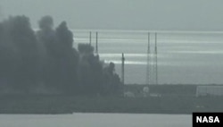 Smoke on the launch site of SpaceX Falcon 9 rocket in Cape Canaveral, September 1, 2016